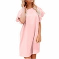 thumbnail image 2 of Fshaion Robe d'Été pour Femmes 2024 Grande Taille Manches en Dentelle Excellente Robe à Manches Courtes Robe à Manches Courtes Col Rond Liquidation à Moins de 10!, 2 of 8