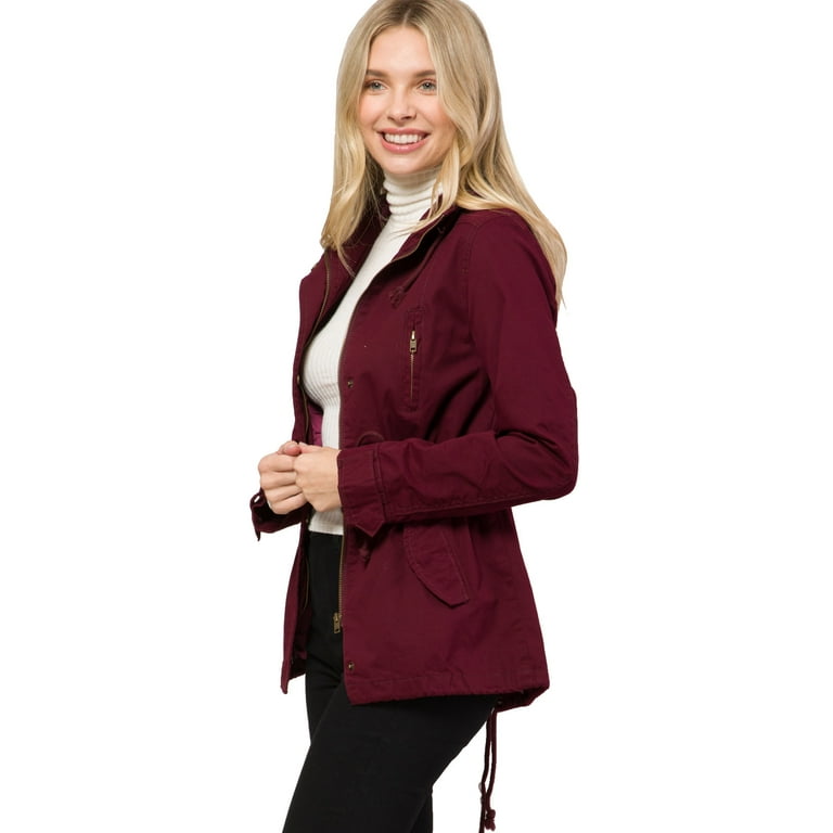 MixMatchy Women s Casual Lightweight Military Safari Anorak Utility Jacket
