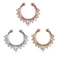 thumbnail image 4 of De Aros Falsos Para La Nariz Para Mujer, Aro De Aleación De Diamante Para La Nariz, Tendencia De Perforación Con Personalidad Para Mujer, Clip Simple Sin Agujeros En Forma De U Para Uso Diario 6 Uds Yuarrent AP005778-00, 4 of 6