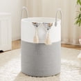 thumbnail image 1 of Cesta de Lavandería de Cuerda Tejida con Asas, Canasta Organizadora Plegable, Multiusos para Ropa Sucia, Sala de Estar, Dormitorio, Baño, Escuela (Gris), 1 of 4