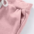 thumbnail image 6 of piuwrlz Pants for Kid/Toddler Boy Girls Bread Pants Solid Color Single Piece Short Trousers Pink Size 6-12 Months, 6 of 6