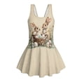 thumbnail image 4 of Tutolipy Easter Bunny Basket Print Cute Sleeveless Bathing Suit, Skirted Bathing Suit Comes with Lining Girls One Piece Swimsuit for Beach Summer Size 12-13 Years, 4 of 8