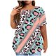 thumbnail image 1 of Fiudx Ofertas Flash Del Día Moda Mujer Casual Blusa Sólida Cuello Redondo Manga Corta Camiseta Verano Tallas Grandes Tops, 1 of 3