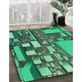 thumbnail image 2 of Ahgly Company Indoor Round Patterned Lime Mint Green Area Rugs, 8' Round, 2 of 6