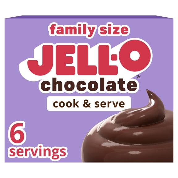 Jell-O Cook & Serve Chocolate Flavor Pudding & Pie Filling Mix, Family Size, 5 oz Box