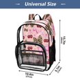 thumbnail image 4 of Large Clear PVC Backpack Heavy Duty See Through Backpack for Adults Work Travel, Leopard Cherry Bows Printed 12L, 4 of 8