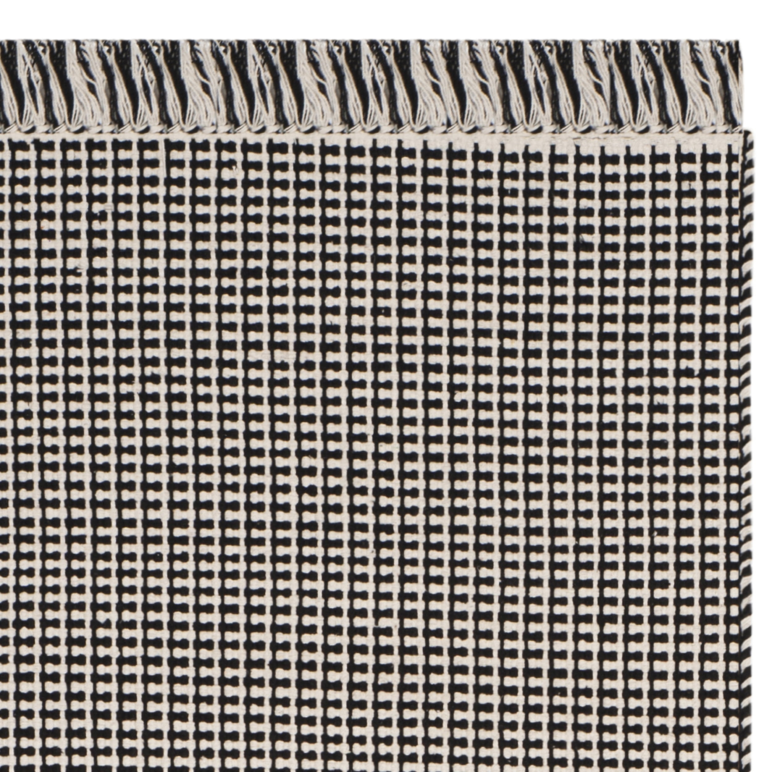 SAFAVIEH Montauk Patton Geometric Cotton Runner Rug, Ivory/Black, 2'3" x 6'