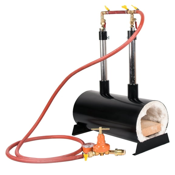 Dawot Propane Forge, Propane Knife Forge Double Burner Large Capacity 2500°F/1370℃, Farriers Furnace Oval Propane Burner Forge for Knife and Equipments