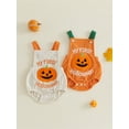 thumbnail image 3 of My First Halloween Baby Boy Outfit Pumpkin Sleeveless Corduroy Overall Romper Fall Clothes, 3 of 9