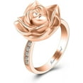thumbnail image 3 of Rose Flower Cremation Jewelry Urn Ring for Ashes Funeral Keepsake Urn Ring Finger Rose Flower Cremation Urn Ring Memorial Ring with Fill Kit NO.6-NO.10, 3 of 7