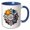 Blue/White, variant on 3drose, Best Champion Ever. a Mandala Gift for an American Football Player, 15oz Two-tone Red Mug