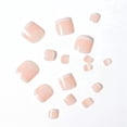 thumbnail image 3 of Natural Nude Pink White French Press On Toe Nails, False Tips Pedicure Fake Toenails Set, 3 of 5