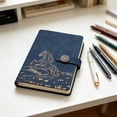 thumbnail image 2 of PU Leather Lined Journal Notebook, A5 Size Hardcover Notebook with Elastic Band, 5.7X8.5inch Embossed Pattern Diary, Thick Paper Notebook for Writing, Journaling, Work and Daily Planning, 2 of 4