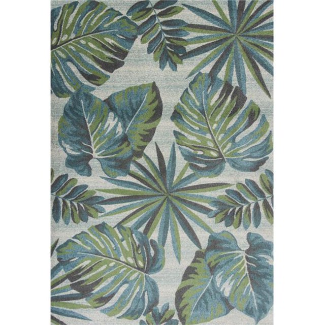 Tapis en Polypropylène Sarcelle et Vert 7 Pi 10 Po x 10 Pi 10 Po