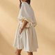 thumbnail image 5 of Vestido de manga Linterna Casual Una línea Mujer Color sólido Traje diario Kuymtek  Beige T S para Mujer, 5 of 6