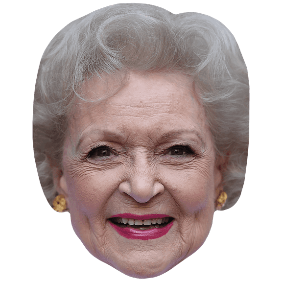 Betty White (Smile) Celebrity Mask, Flat Card Face, Fancy Dress Mask