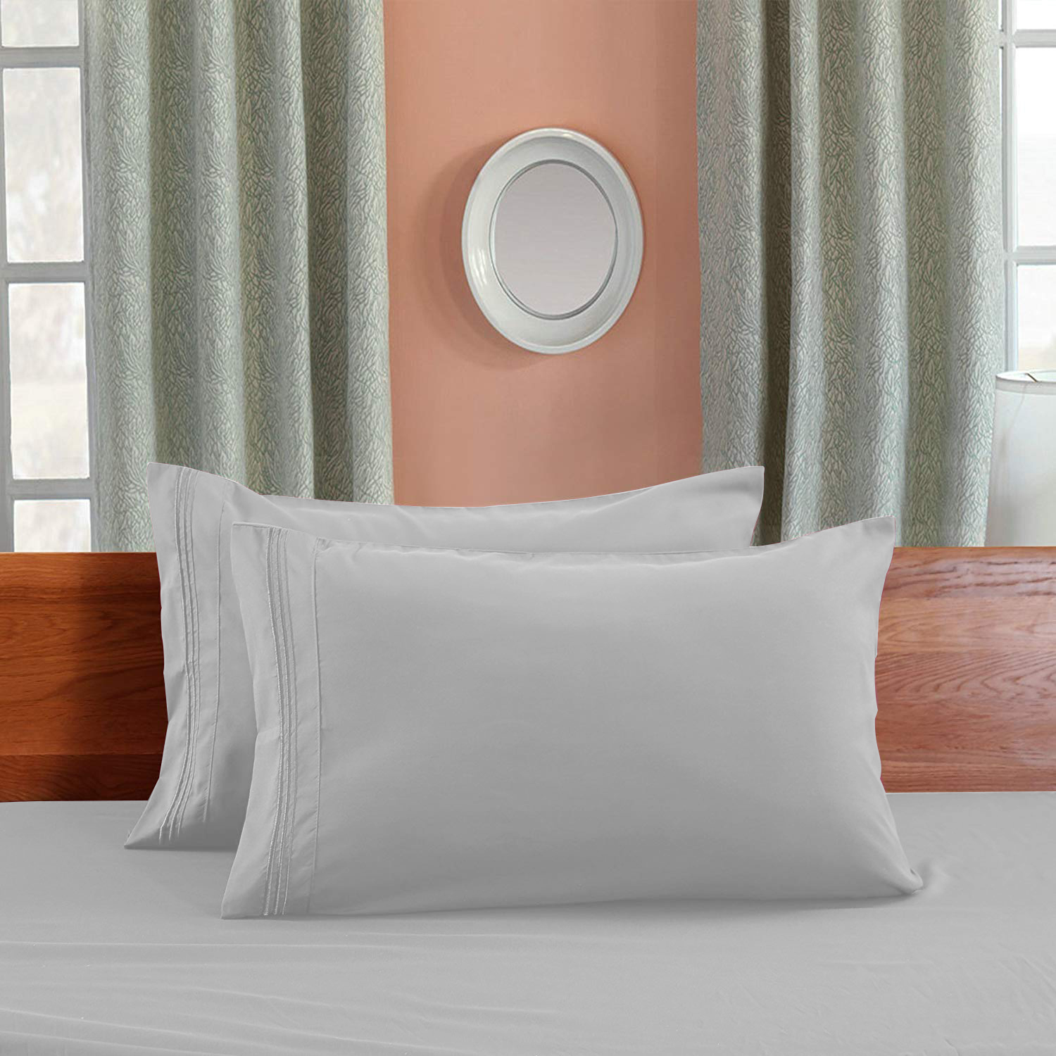 Bed Pillow Cases, Wrinkle & Fade Resistant, Hypoallergenic, Microfiber