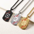thumbnail image 6 of Apsvo Black Baseball Initial A-Z Letter Necklace Pendant for Men Son friend,Stainless Steel Name Statement Capital Alphabet Dog Tag Pendent Sport Athlete Jewelry 24In Chain Christmas Gift, 6 of 6