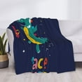 thumbnail image 3 of Disketp Dinosau Space Explorer Flannel Blankets - Thick and Warm Blanket for Winter, Soft Fuzzy Plush King Blanket for All Seasons60"x50", 3 of 6