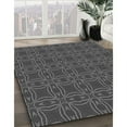 thumbnail image 3 of Ahgly Company Tapis Rond Lavable en Machine Intérieur Transitionnel Gris Foncé Noir, 8 Pieds Rond, 3 of 7
