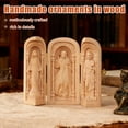 thumbnail image 5 of Wooden Handmade Religious Triptych Ornament with Folding Design for Sacred Spaces, 5 of 9