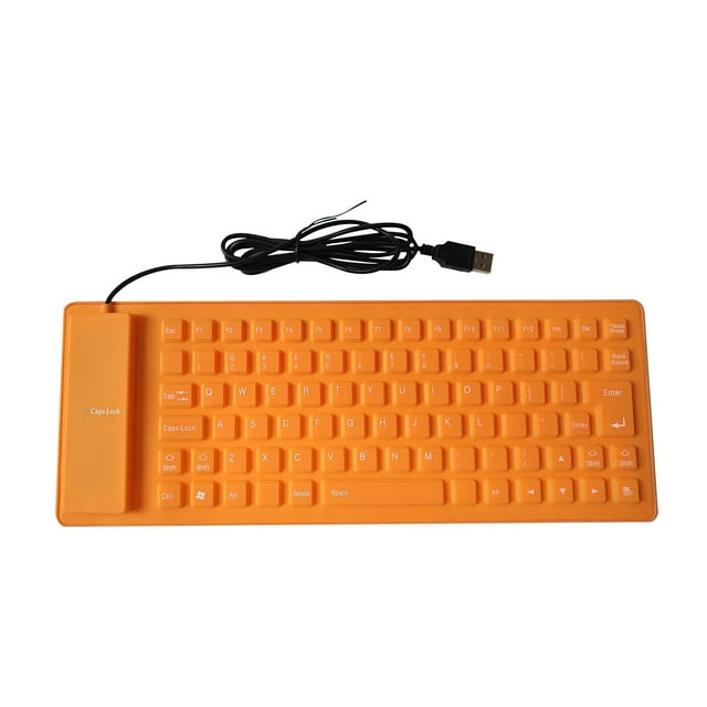 Silicone Folding Dual Color Keyboard - 85-Key USB Wired, Fully Sealed Washable, Silent Typing, Portable for Internet Bar/Travel