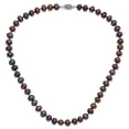 thumbnail image 4 of 925 Sterling Silver Pearl Chain Necklace Rhod-plated 7-8 mm Black FW Cultured 18 inch 7 to 8, 4 of 4
