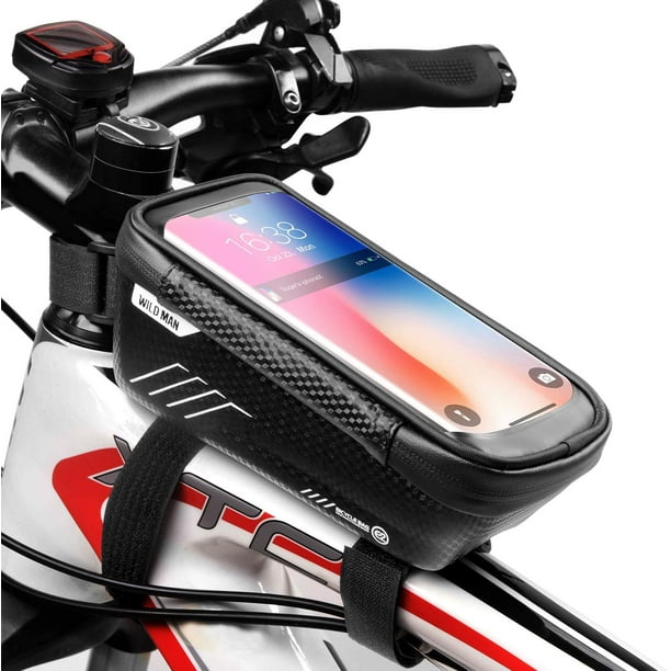 Sacoche de fixation pour téléphone de vélo, sacoche de guidon étanche pour  cadre avant avec support d'écran tactile pour téléphones portables iPhone  Android 6,5, accessoires de vélo pour vélos adultes 