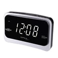 thumbnail image 1 of ZAPALA expert Radio despertador para dormitorio, 2 alarmas Pantalla LED grande Enchufe Radio reloj FM digital básico simple con puerto de carga USB, volumen ajustable, regulable, repetición para niños, 1 of 5