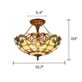 thumbnail image 4 of RADIANCE Goods Tiffany-Style 2 Light Victorian Semi-Flush Ceiling Fixture 16" Shade, 4 of 4