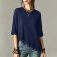 thumbnail image 2 of Ladies Tshirts Short 1/2 Sleeve Tops for Women Lace Spandex Loose Fit Plain Summer Fall Shirts 2026, 2 of 9