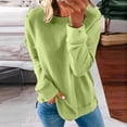 thumbnail image 2 of Pxiakgy Women Autumn Winter Loose Casual Casual Long Sleeves Round Neck Solid Color Sweatershirt Mint + M, 2 of 5