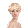 thumbnail image 3 of YFYANG Women's Double Waterproof Shower Cap, Orange Vintage Texture Reusable Hair Cap for All Hair Styles and Head Sizes, 3 of 9