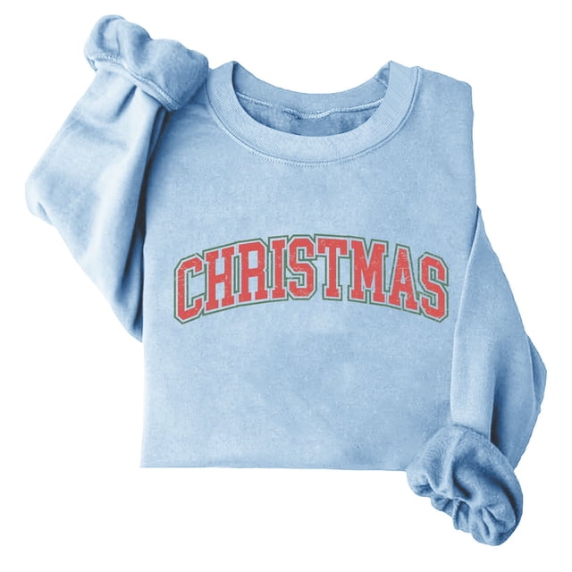 Amzcrzy Chandail pour Femmes Noël Mode pour Femmes T-Shirt à Manches Longues à Col Rond Imprimé Blouse Ample Chandails Sans Capuche Chandail de Noël Chandails à Manches Longues pour Femmes m