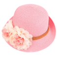 thumbnail image 4 of Baby Summer 3D Flower Sun Adumbral Straw Hat Children Beach Cap, 4 of 4