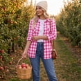 thumbnail image 6 of Plaid Flannel Shirts for Women Long Sleeve Button Down Shirt, M, 6 of 7