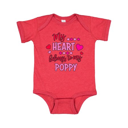 

Inktastic My Heart Belongs to my Poppy Gift Baby Boy or Baby Girl Bodysuit