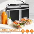 thumbnail image 3 of Aotto Lunch Box Cooler Bag, Versatile Insulated Lunchbox for Men Women Leak-Proof Cooler Tote Bag Organizer for Adults Work Outdoor Trips Black, 3 of 7
