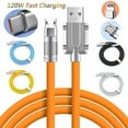 thumbnail image 2 of 120W 6A USB Type C Cable Super Fast Charger Cord Quick Charge USB C Cable For IOS iPhone Samsung Xiaomi Huawei Oneplus POCO OPPO Black For IOS 1m, 2 of 6