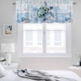 thumbnail image 3 of 2 Pack Green Sea Turtle Valance for Window Ocean Coral Starfish Vintage Blue Plank Kitchen Valance Rod Pocket Short Curtain Topper Decorative Window Treatment for Living Room Bedroom 42"x12", 3 of 8