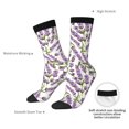 thumbnail image 4 of KLL Lavender Flowers Print Cool Socks Men's Women's Crew Socks Funny Crazy Novelty Stockings, 4 of 6