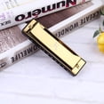 thumbnail image 2 of Professional Harmonica Exquisite Music Instrument for Beginner Students Musicians（Golden）, 2 of 8