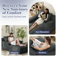 thumbnail image 4 of 67'' Oversized Chaise Lounge Chair Indoor, Cloud Plush Corduroy Upholstered Sofa Bed, Modern Deep Seat Sofa with Back Cushion, Pillows, Cozy Sleeper Couch for Living Room, No Assembly Required, Grey, 4 of 12