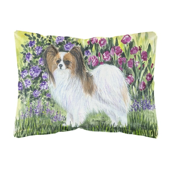 Caroline's Treasures SS8153PW1216 Papillon Decorative   Canvas Fabric Pillow, 12H x16W, multicolor