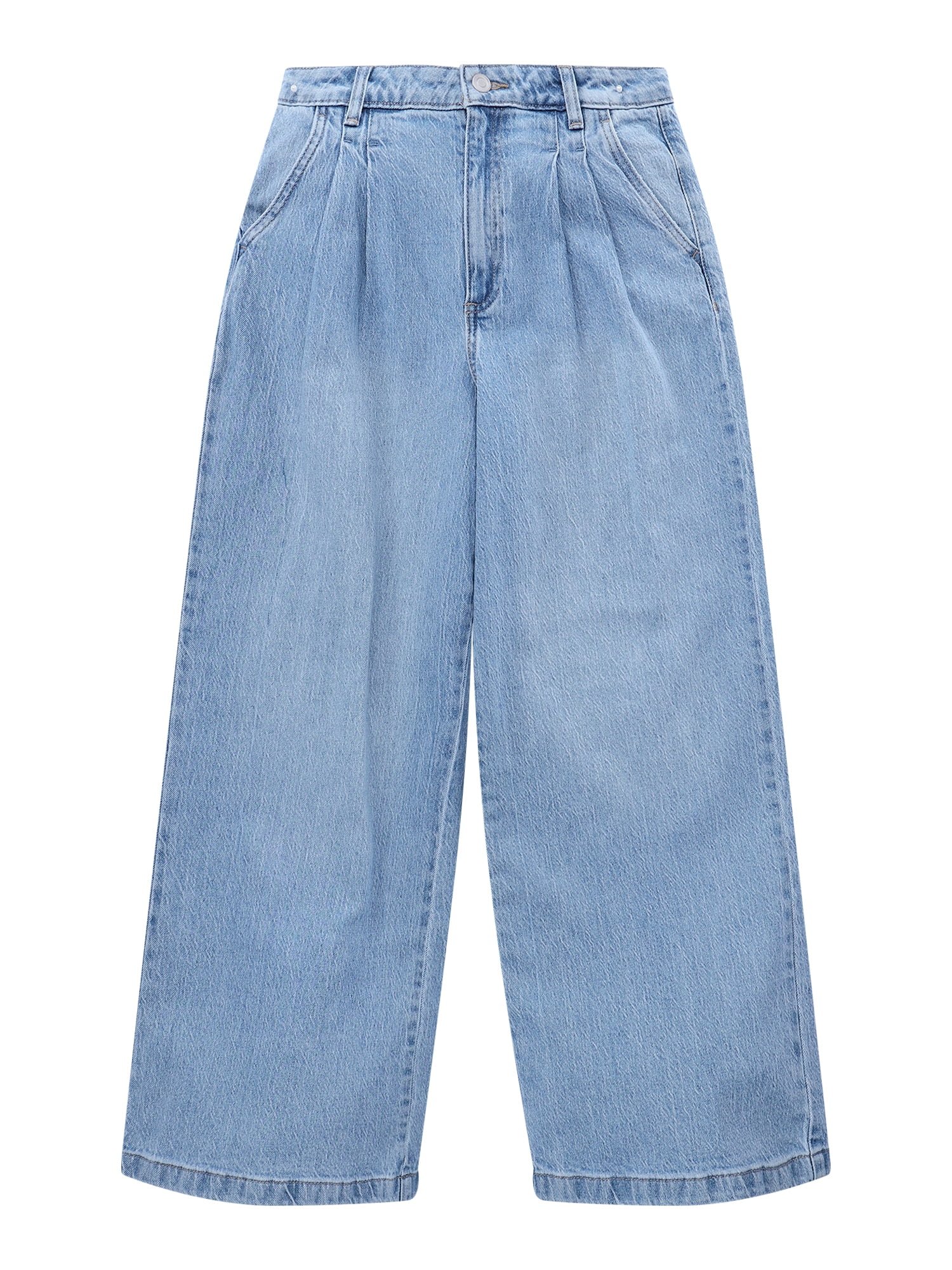 Weekend Academy Girls Wide Leg Pleated Denim Jeans, Sizes 5-18