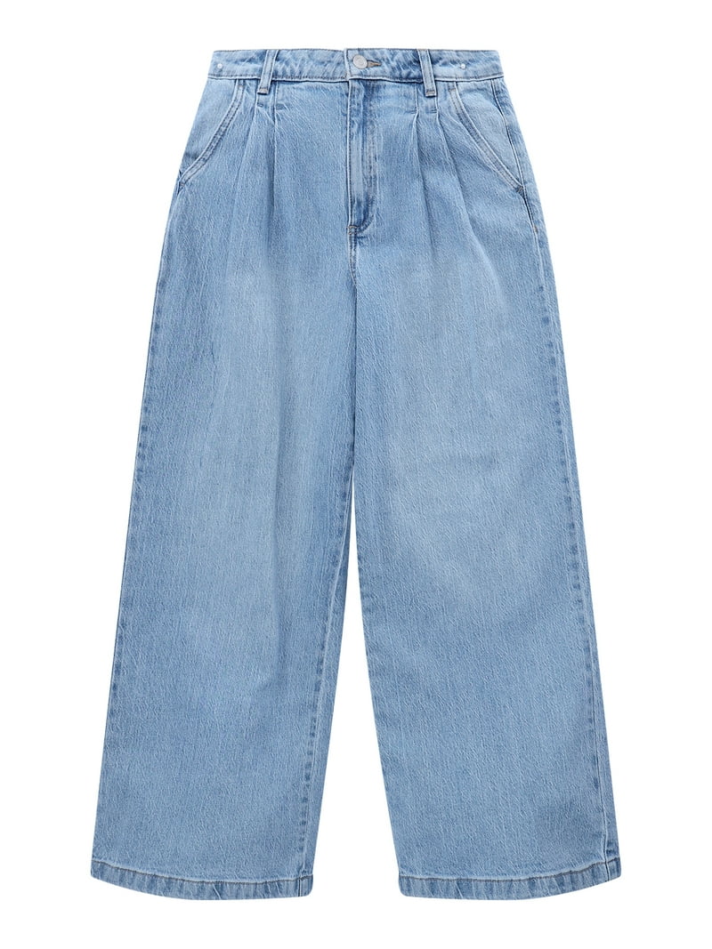パンツ FELIM SOFT FOLD PLEATED DENIM Weekend Academy Girls Wide Leg Pleated Denim Jeans, Sizes 5