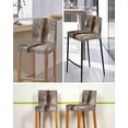 thumbnail image 5 of Brown Bar Stool Covers Set of 2, Retro Oil Painting Modern Abstract Art Aesthetics Stretch Washable Bar Chair Covers with Backs, Removable Pub Counter Height Chair Cover for Kitchen Dining Room Cafe, 5 of 7