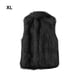 thumbnail image 4 of Jumpingount Chaleco de lana de piel sintética elegante y cálido de tela para mujer, chaqueta de lana sin mangas, chaleco de mujer Camisetas sin mangas negro SG, 4 of 6