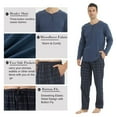 thumbnail image 4 of YUSHOW Mens Winter Pajamas Set Warm Fleece Henley Long Sleeve Top & Flannel Plaid Pajama Pants Pjs Sleepwear Size M, 4 of 7