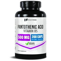 HealthFare Pantothenic Acid 500mg Vitamin B5 Supplement | 200 Vegan Capsules | Extra Strength Energy & Metabolism Support | Non-GMO, Gluten-Free | Made in USA